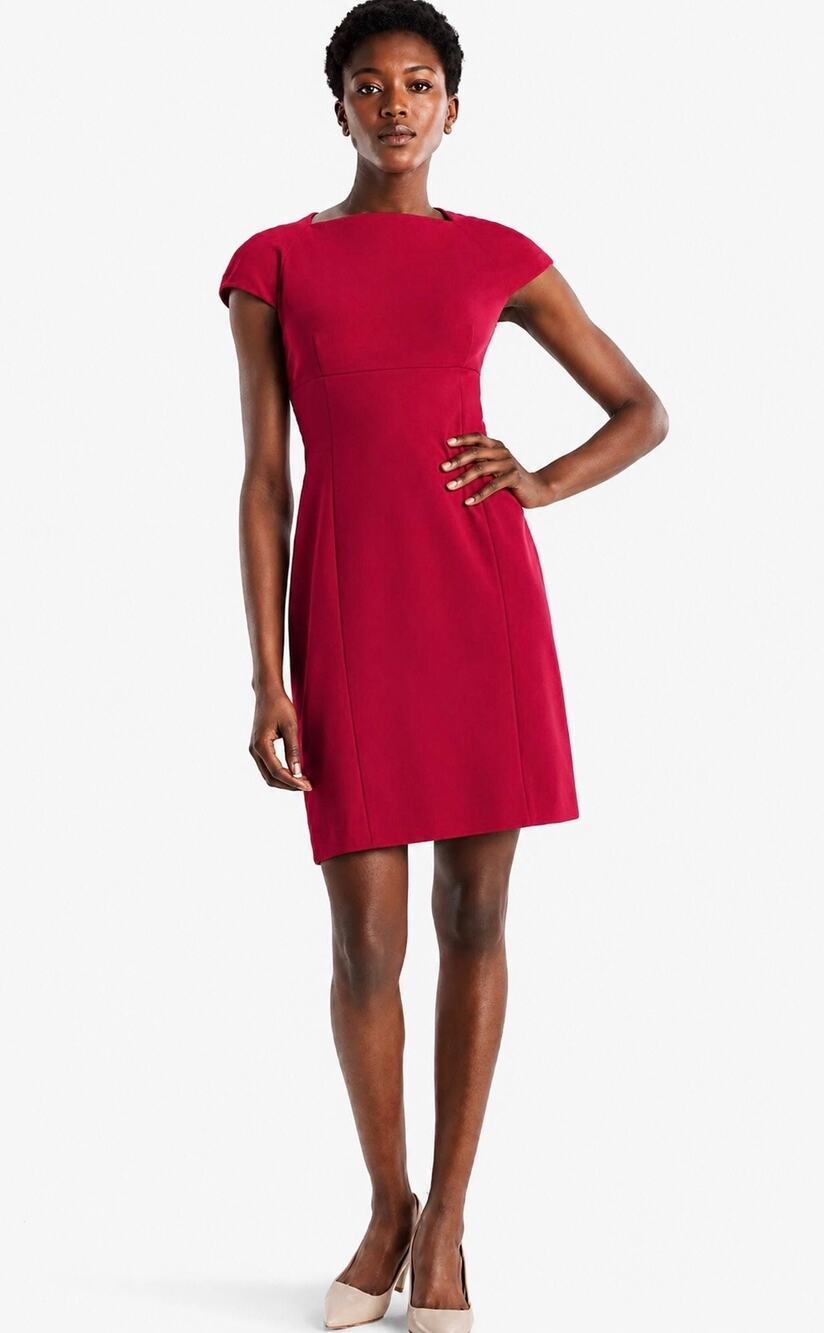 MM. LaFleur Ashley Shift Dress Rhubarb Red Size 8 Office Career Classic